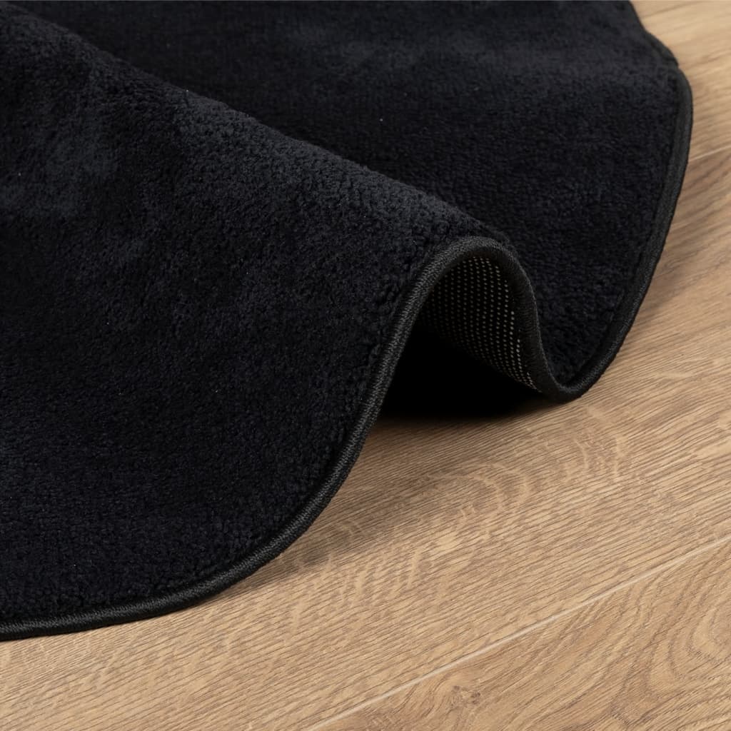 vidaXL Rug OVIEDO Short Pile Black Ø 160 cm