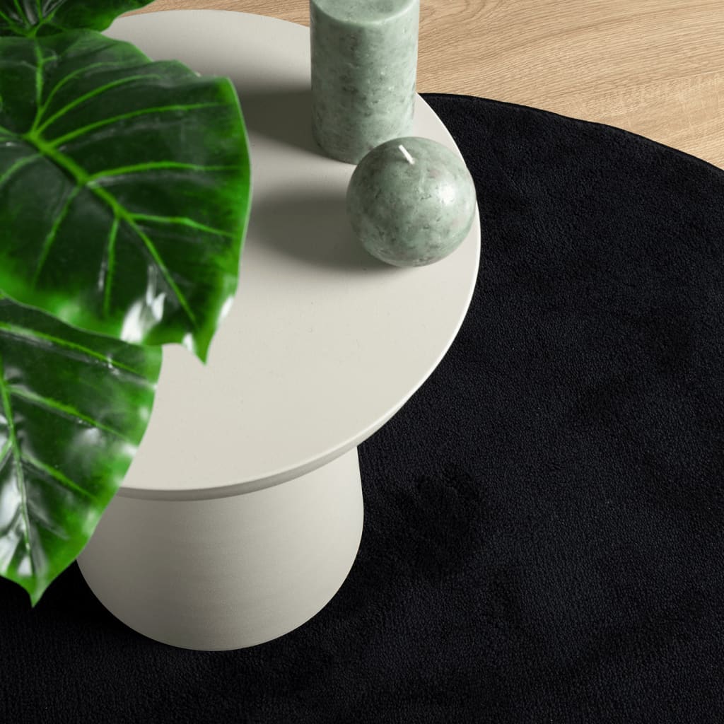vidaXL Rug OVIEDO Short Pile Black Ø 160 cm