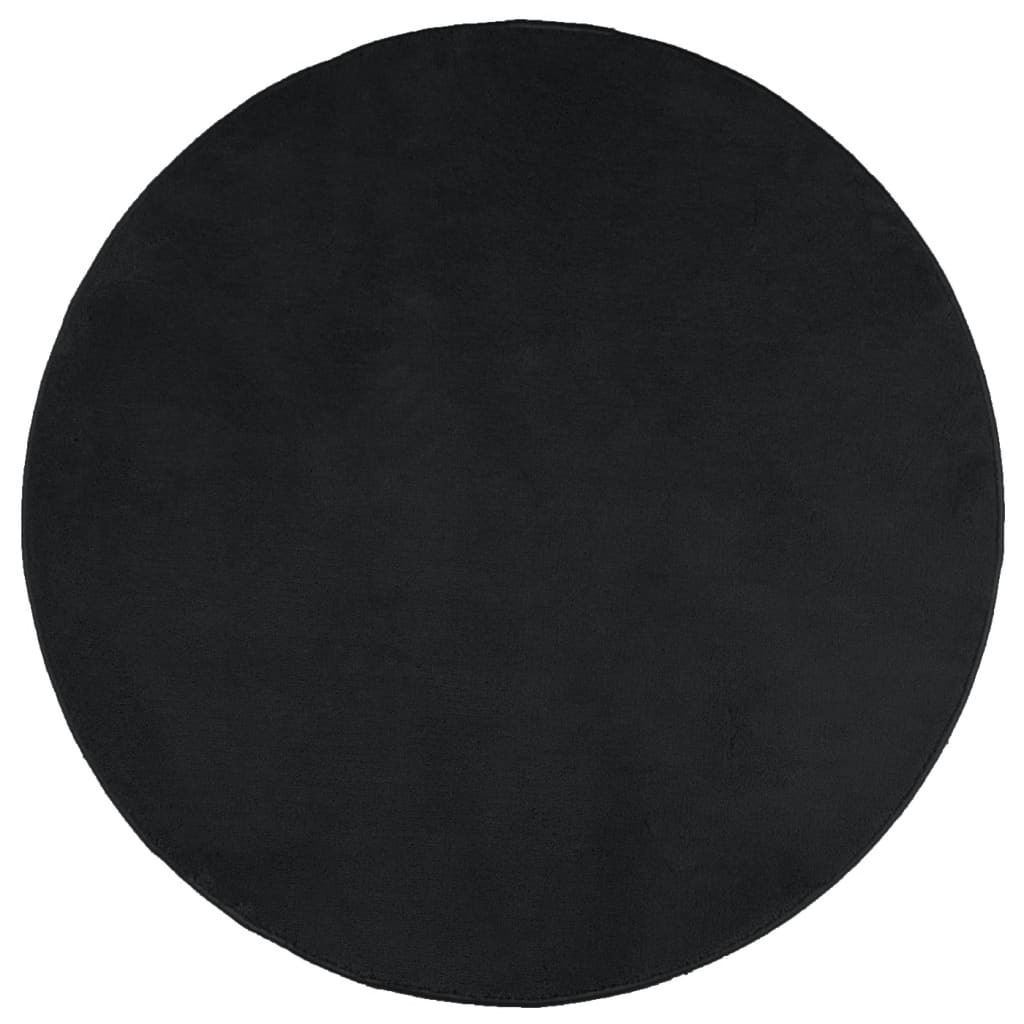 vidaXL Rug OVIEDO Short Pile Black Ø 200 cm