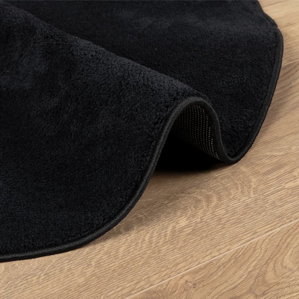vidaXL Rug OVIEDO Short Pile Black Ø 200 cm