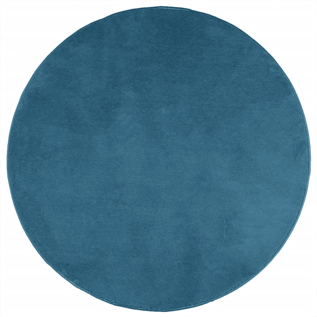 vidaXL Rug OVIEDO Short Pile Turquoise Ø 120 cm