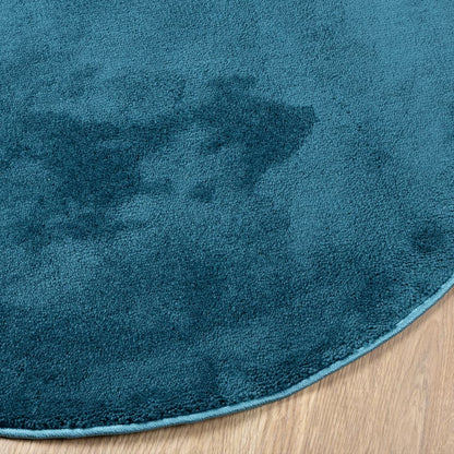 vidaXL Rug OVIEDO Short Pile Turquoise Ø 120 cm