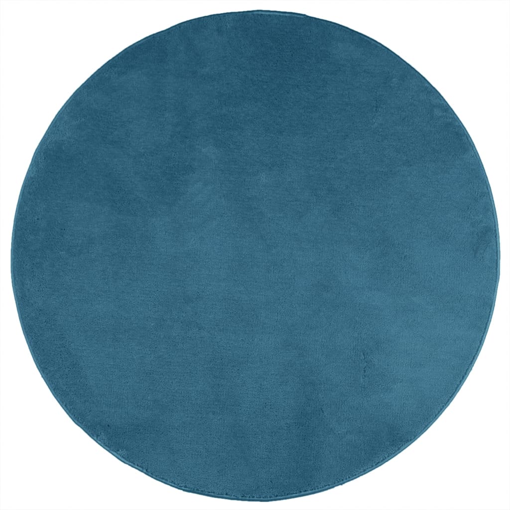vidaXL Rug OVIEDO Short Pile Turquoise Ø 160 cm