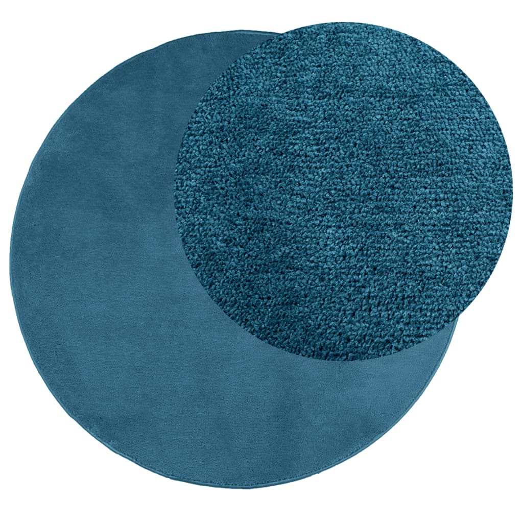 vidaXL Rug OVIEDO Short Pile Turquoise Ø 160 cm