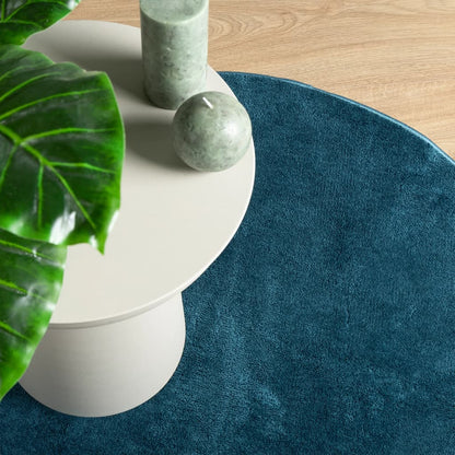 vidaXL Rug OVIEDO Short Pile Turquoise Ø 160 cm