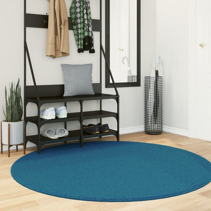vidaXL Rug OVIEDO Short Pile Turquoise Ø 160 cm