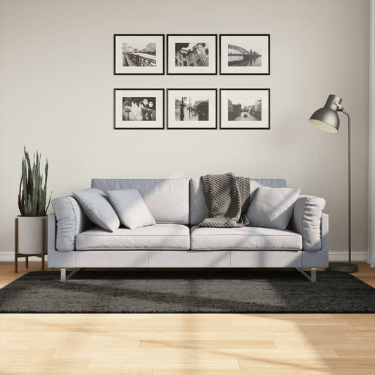 vidaXL Rug ISTAN High Pile Shiny Look Anthracite 100x200 cm
