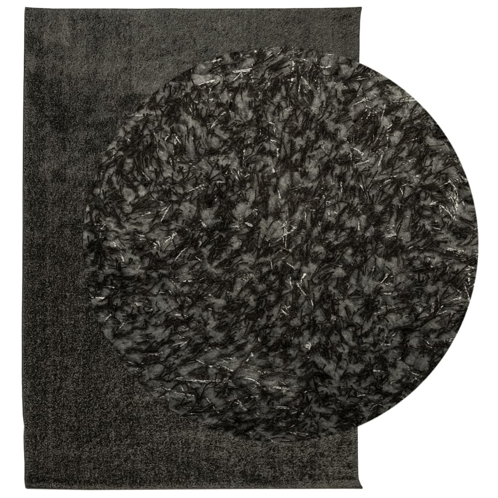 vidaXL Rug ISTAN High Pile Shiny Look Anthracite 140x200 cm