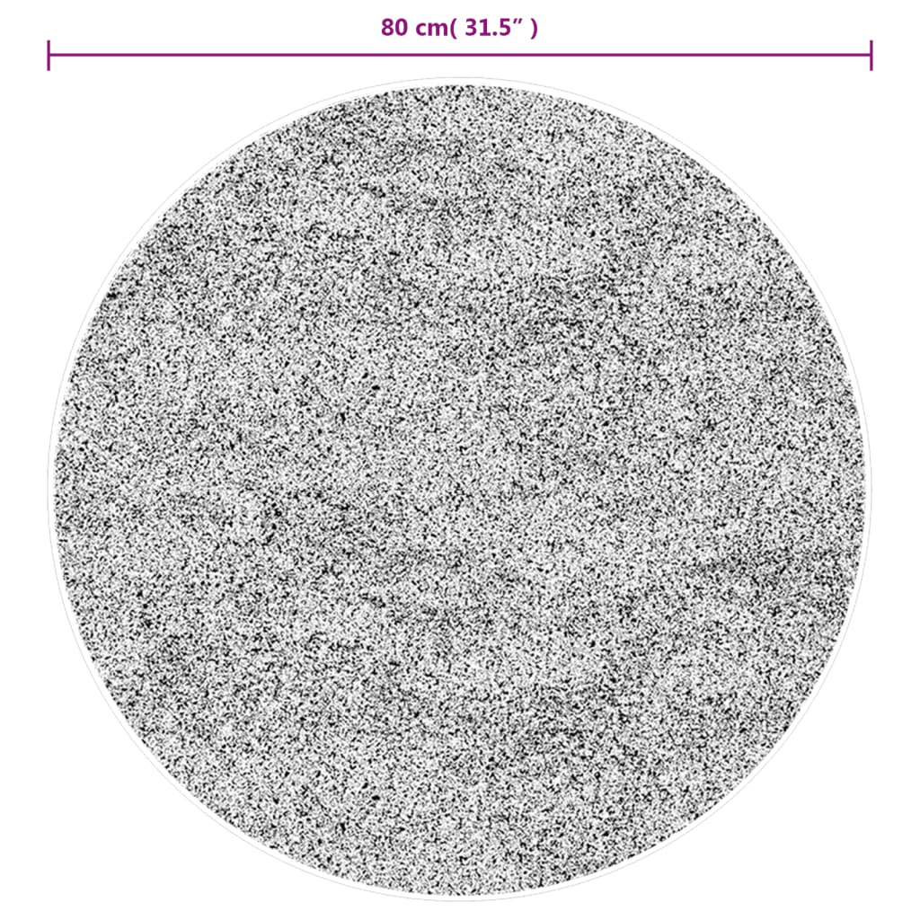 vidaXL Rug ISTAN High Pile Shiny Look Anthracite Ø 80 cm