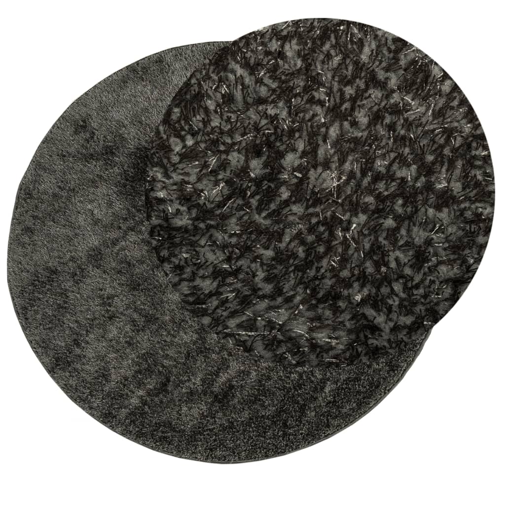 vidaXL Rug ISTAN High Pile Shiny Look Anthracite Ø 200 cm