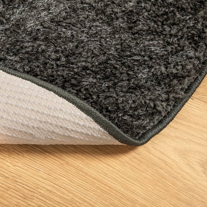 vidaXL Rug ISTAN High Pile Shiny Look Anthracite Ø 200 cm