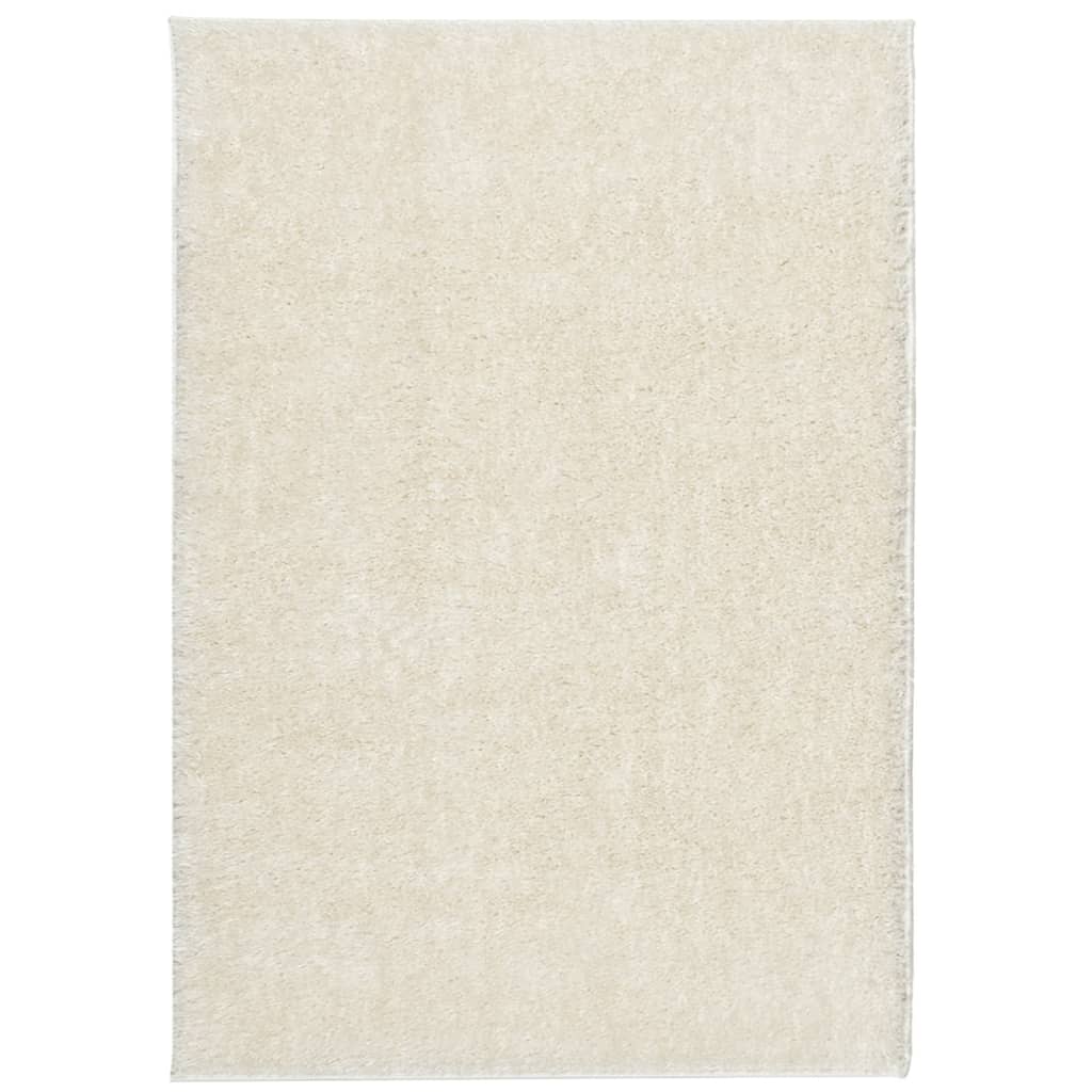 vidaXL Rug ISTAN High Pile Shiny Look Cream 120x170 cm