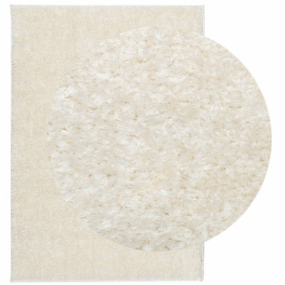 vidaXL Rug ISTAN High Pile Shiny Look Cream 120x170 cm