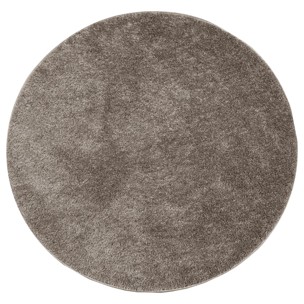 vidaXL Rug ISTAN High Pile Shiny Look Grey Ø 160 cm