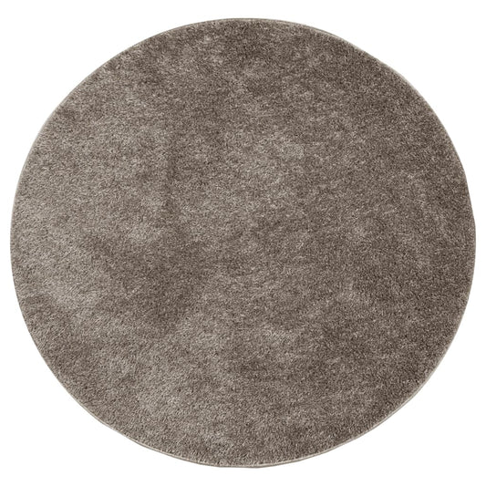 vidaXL Rug ISTAN High Pile Shiny Look Grey Ø 160 cm