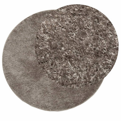 vidaXL Rug ISTAN High Pile Shiny Look Grey Ø 160 cm