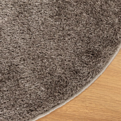 vidaXL Rug ISTAN High Pile Shiny Look Grey Ø 160 cm