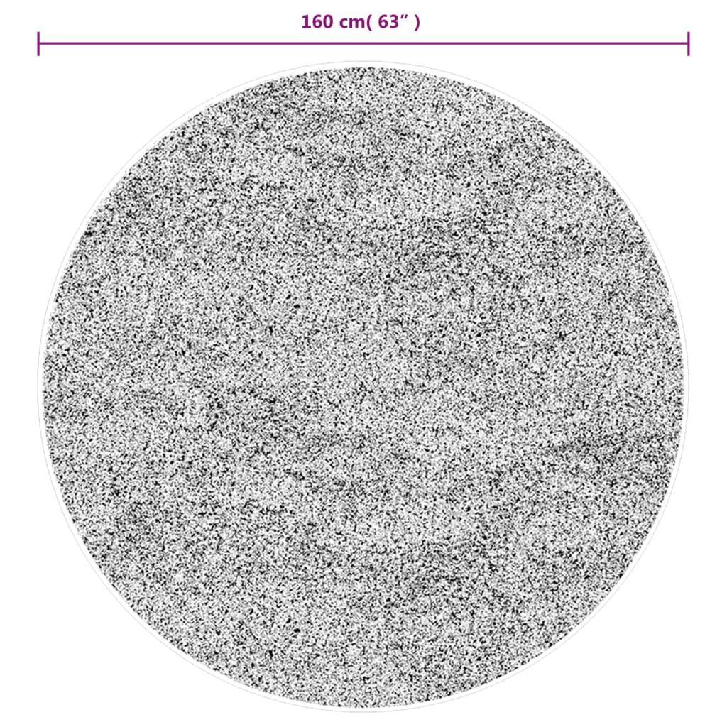 vidaXL Rug ISTAN High Pile Shiny Look Grey Ø 160 cm