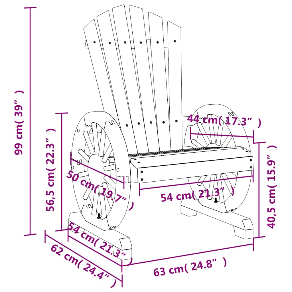 vidaXL Garden Adirondack Chairs 4 pcs Solid Wood Fir