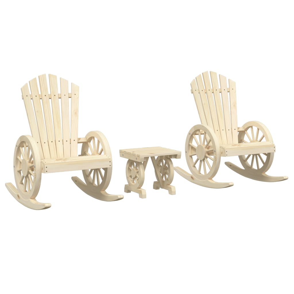 vidaXL 3 Piece Garden Lounge Set Solid Wood Fir