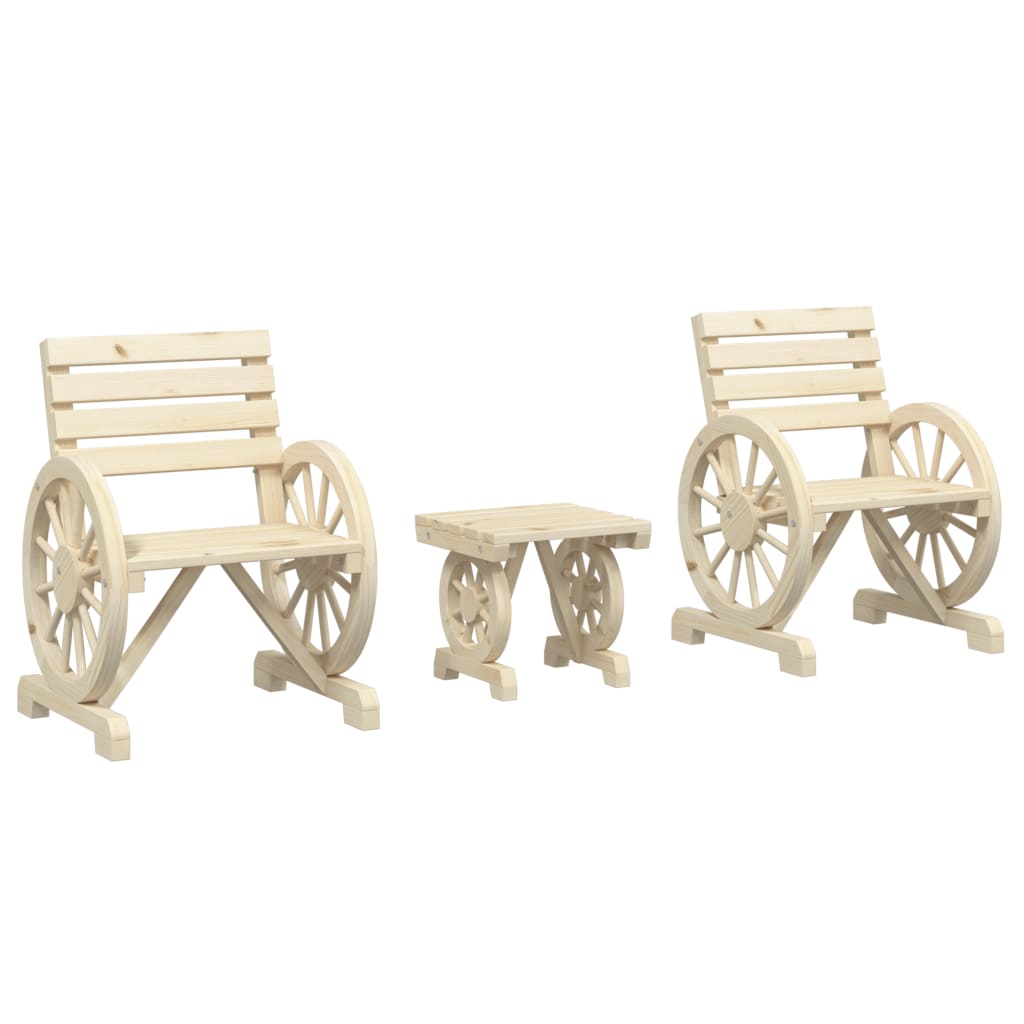 vidaXL 3 Piece Garden Lounge Set Solid Wood Fir