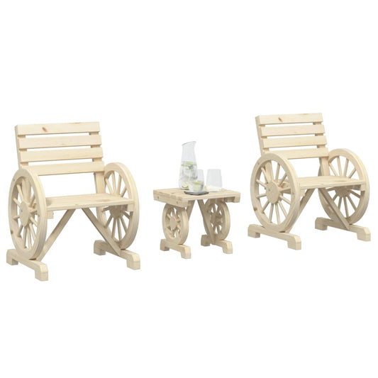 vidaXL 3 Piece Garden Lounge Set Solid Wood Fir