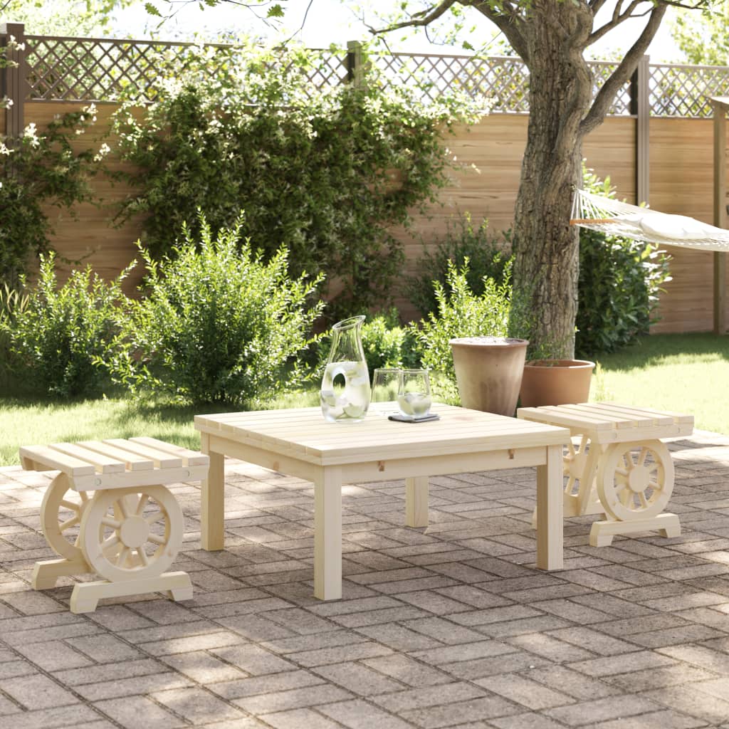 vidaXL Garden Footstools 2 pcs Solid Wood Fir