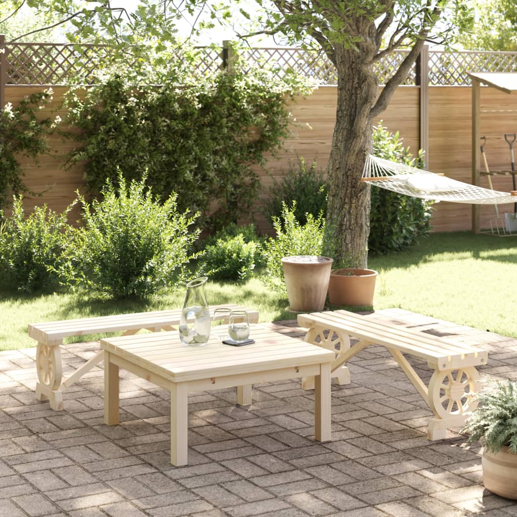 vidaXL Garden Benches 2 pcs Solid Wood Fir