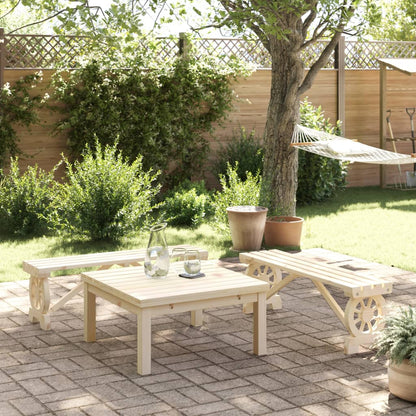 vidaXL Garden Benches 2 pcs Solid Wood Fir
