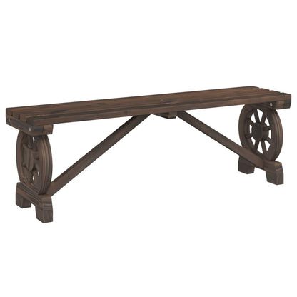 vidaXL Garden Dining Set | Burnt Wood | Solid Fir Wood | Medium | Durable