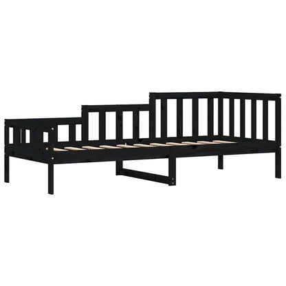 vidaXL Day Bed without Mattress Black 80x200 cm Solid Wood Pine