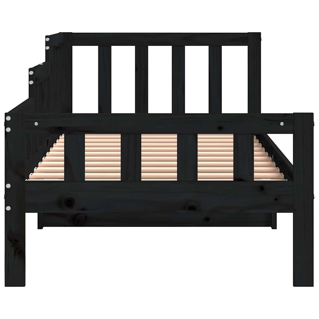 vidaXL Day Bed without Mattress Black 80x200 cm Solid Wood Pine