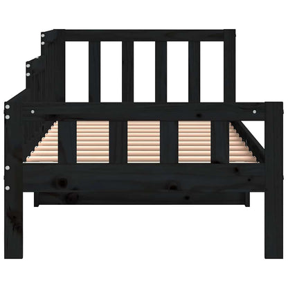 vidaXL Day Bed without Mattress Black 80x200 cm Solid Wood Pine