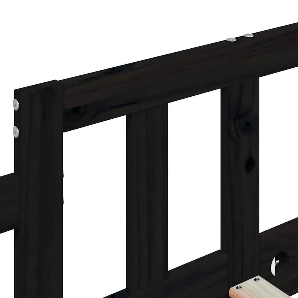 vidaXL Day Bed without Mattress Black 80x200 cm Solid Wood Pine