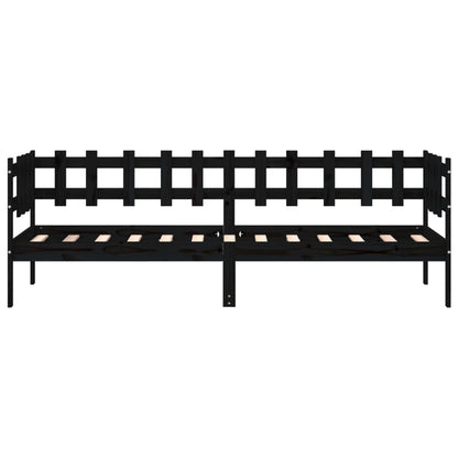 vidaXL Day Bed without Mattress Black 80x200 cm Solid Wood Pine