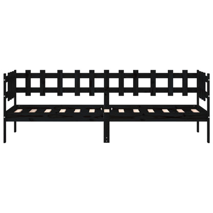 vidaXL Day Bed without Mattress Black 90x190 cm Single Solid Wood Pine