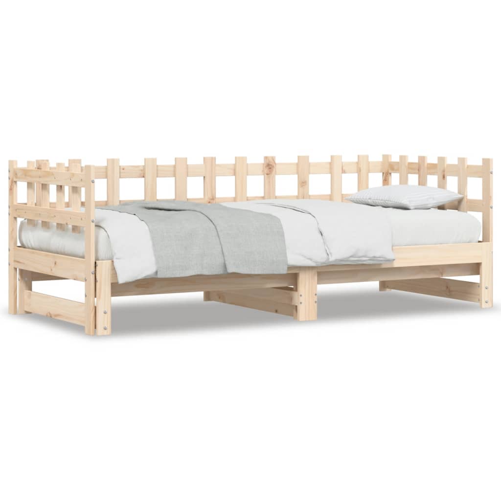 vidaXL Pull-out Day Bed without Mattress  2x(80x200) cm Solid Wood