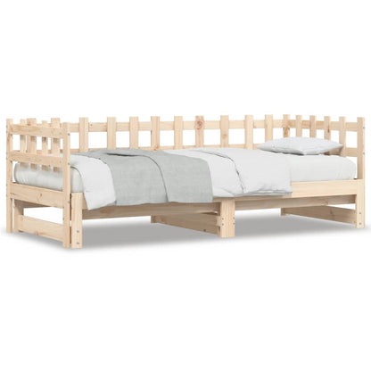 vidaXL Pull-out Day Bed without Mattress  2x(80x200) cm Solid Wood