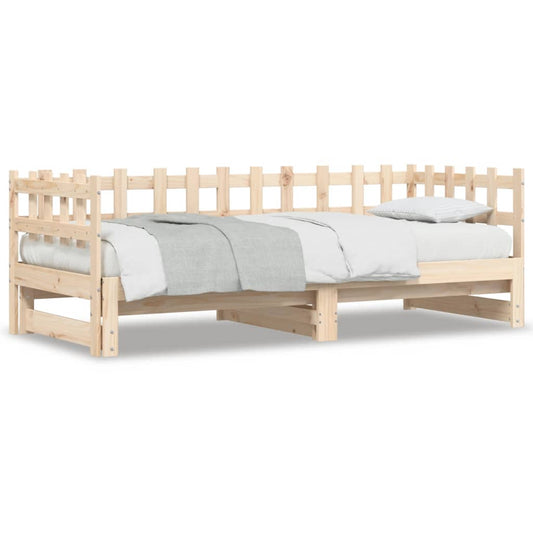 vidaXL Pull-out Day Bed without Mattress  2x(80x200) cm Solid Wood