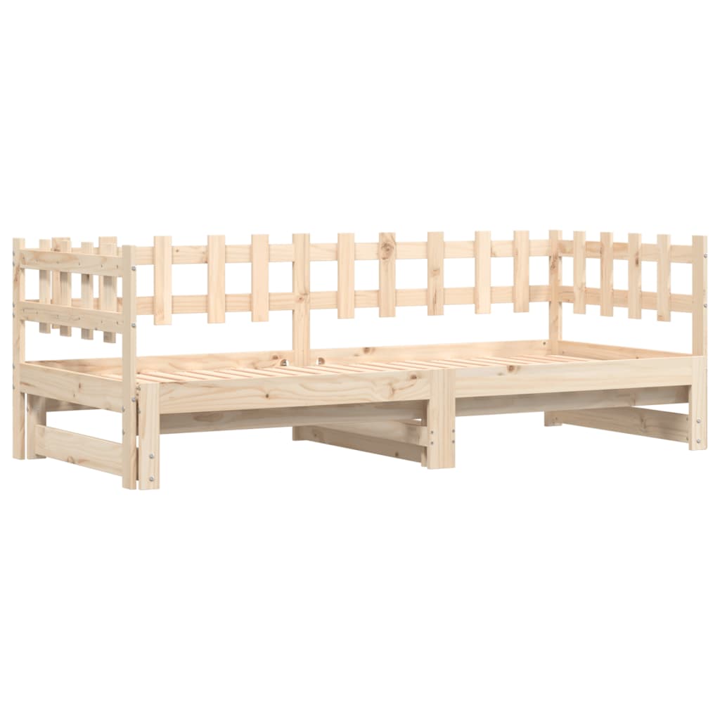 vidaXL Pull-out Day Bed without Mattress  2x(80x200) cm Solid Wood