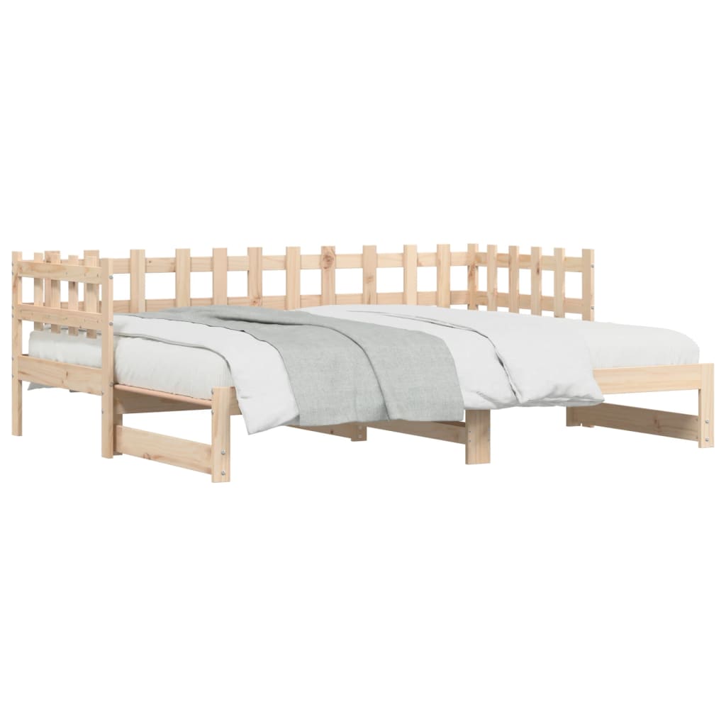 vidaXL Pull-out Day Bed without Mattress  2x(80x200) cm Solid Wood