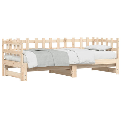 vidaXL Pull-out Day Bed without Mattress  2x(80x200) cm Solid Wood