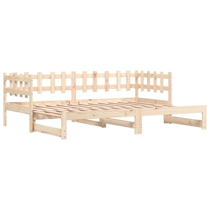 vidaXL Pull-out Day Bed without Mattress  2x(80x200) cm Solid Wood