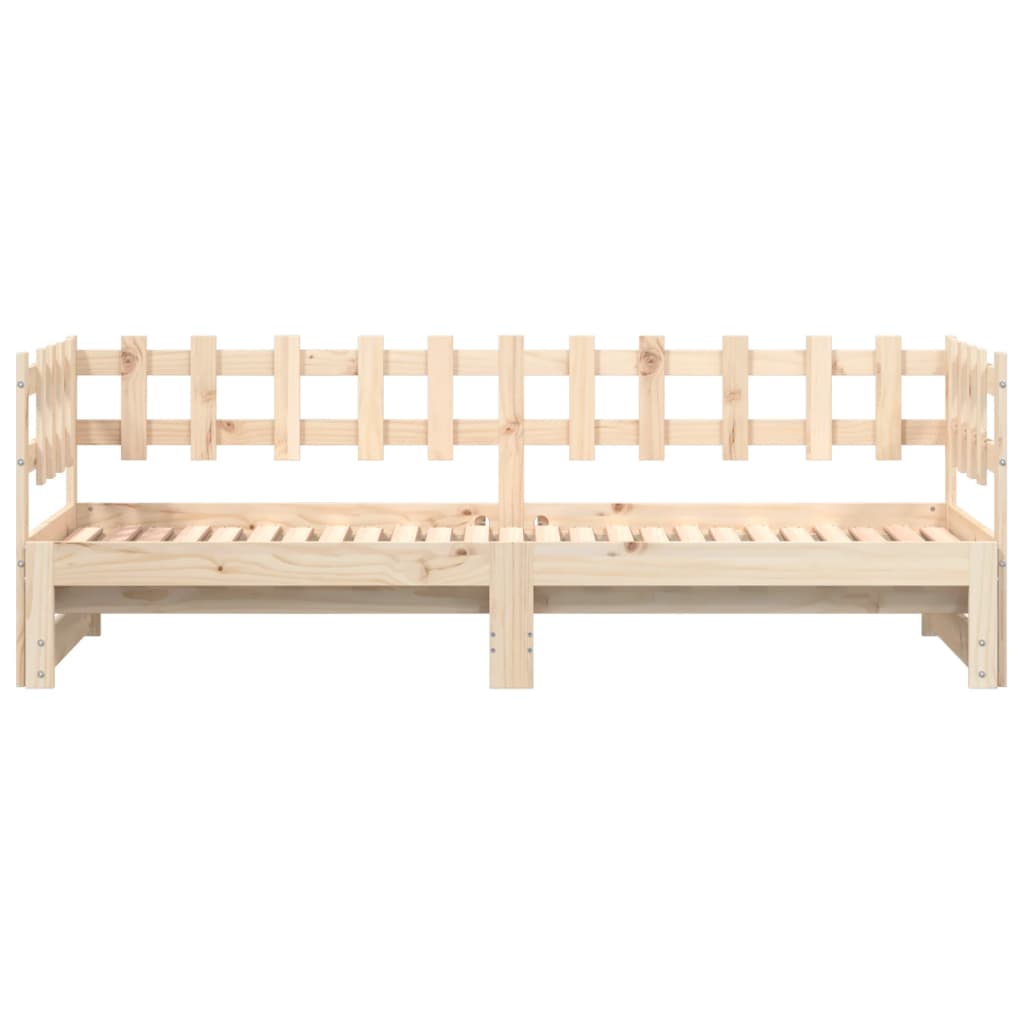 vidaXL Pull-out Day Bed without Mattress  2x(80x200) cm Solid Wood