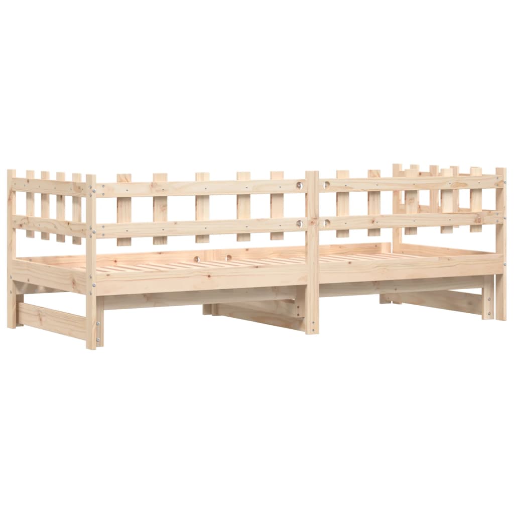 vidaXL Pull-out Day Bed without Mattress  2x(80x200) cm Solid Wood