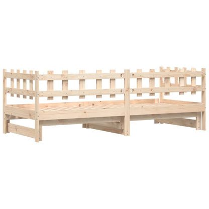 vidaXL Pull-out Day Bed without Mattress  2x(80x200) cm Solid Wood