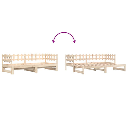 vidaXL Pull-out Day Bed without Mattress  2x(80x200) cm Solid Wood