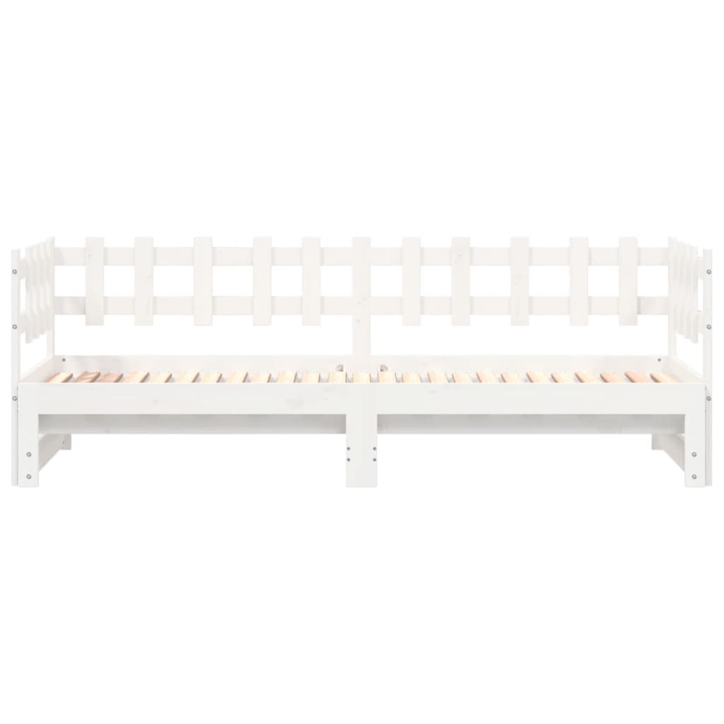 vidaXL Pull-out Day Bed without Mattress White 2x(80x200) cm Solid Wood