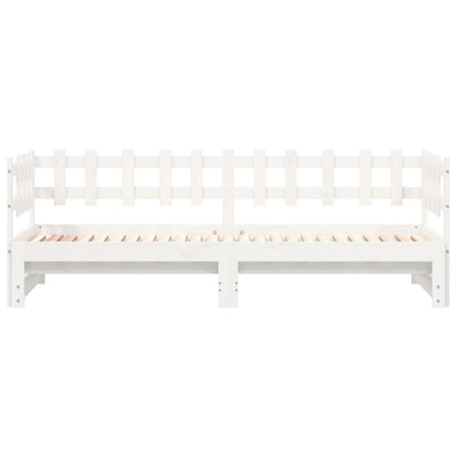 vidaXL Pull-out Day Bed without Mattress White 2x(80x200) cm Solid Wood