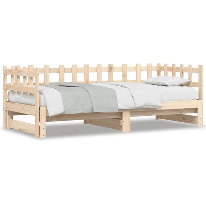 vidaXL Pull-out Day Bed without Mattress  2x(90x200) cm Solid Wood